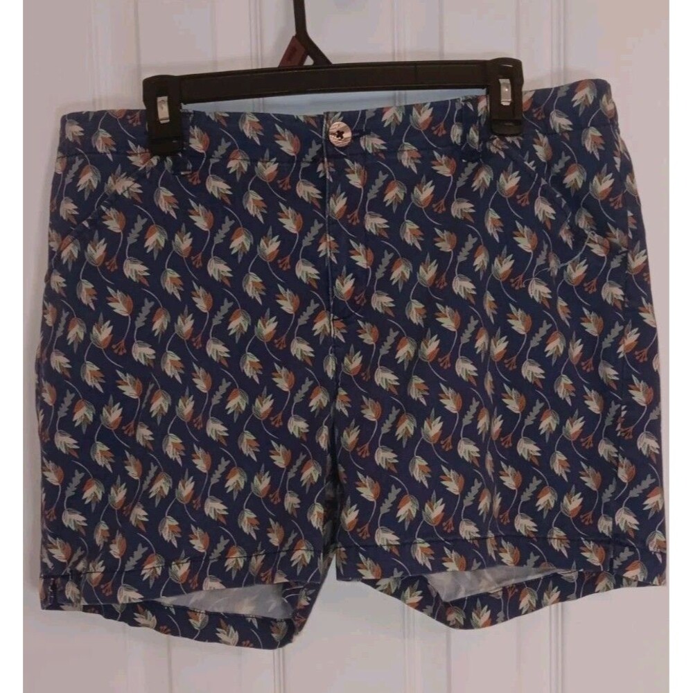 Women's Regular Fit Mid Rise Lee Shorts Blue Size 16 Medium Floral Pattern